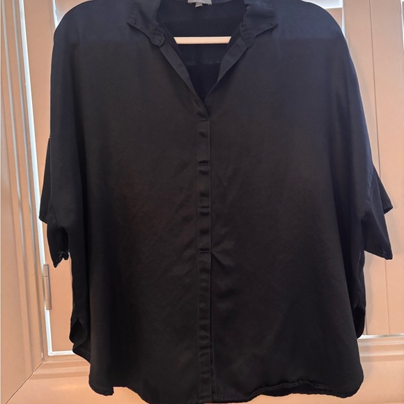 Pj Harlow Navy Women's Satin Pajama Top - Picture 8 of 9